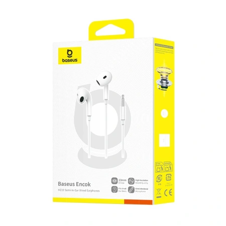 BASEUS SŁUCHAWKI ENCOK HZ19 PRZEWODOWE DO TELEFONÓW MP3 MINI JACK DŹWIĘK