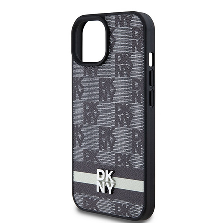 DKNY POKROWIEC HARDCASE DO IPHONE 14 15 136.1 SKÓRZANY MONO PATTERN STRIPES