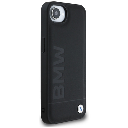 BMW ETUI TPU DO IPHONE 16E LEATHER HOT STAMP Z PEŁNĄ OCHRONĄ Z UDERZENIAMI