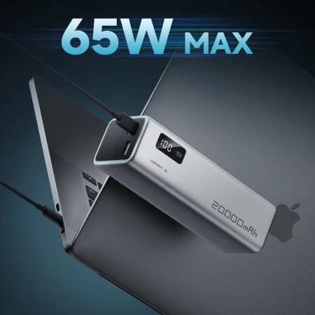 Powerbank Cuktech CUKP200XGLGR 100W 20000mAh 2 x USB-C 1 x USB-A - szary
