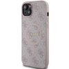 Etui Guess 4G Collection Leather Metal Logo MagSafe na iPhone 15 / 14 / 13 - różowe