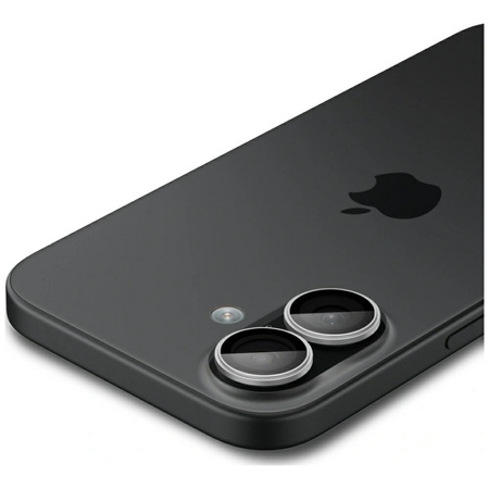 Osłona aparatu Spigen Optik Pro Glas.TR "EZ FIT" Camera Protector 2szt do iPhone 17 / 16 / 16 Plus srebrny