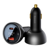 Baseus Digital Display szybka ładowarka samochodowa USB-A / USB-C PD3.1 140W czarny + kabel USB-C Baseus Superior Series 5A 240W 1m czarny (CGZX070001)