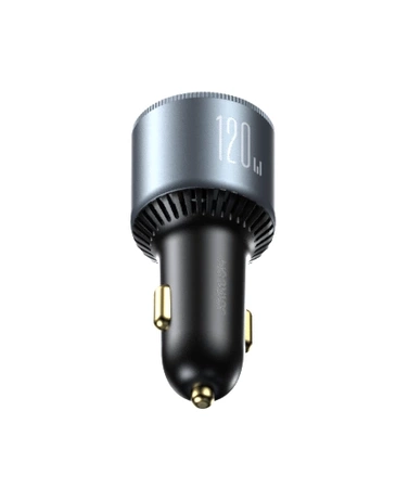 Ładowarka samochodowa Joyroom JR-CCN07 120W 2xUSB-C USB-A + kabel USB-C 100W - ciemnoszara