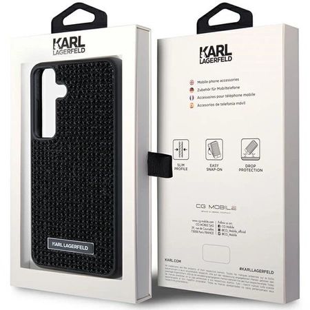 Etui Karl Lagerfeld Rhinestone Metal Logo na Samsung Galaxy S24 - czarne
