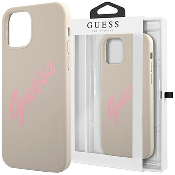 Guess GUHCP12LLSVSGP iPhone 12 Pro Max 6,7" szaro różowy/grey pink hardcase Silicone Vintage