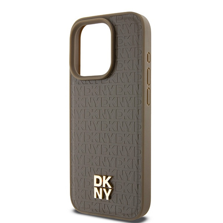 DKNY ETUI HARDCASE LEATHER PATTERN DO IPHONE 15 PRO MAX 6.7 DO MAGSAFE LOGO