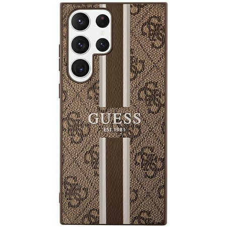 Etui Guess GUHCS23LP4RPSW S23 Ultra S918 - brązowe 4G Printed Stripe