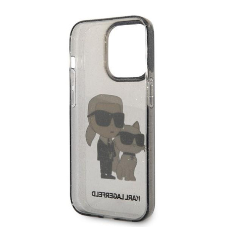 Karl Lagerfeld KLHCP14LHNKCTGK iPhone 14 Pro 6,1" czarny/black hardcase Gliter Karl&Choupette