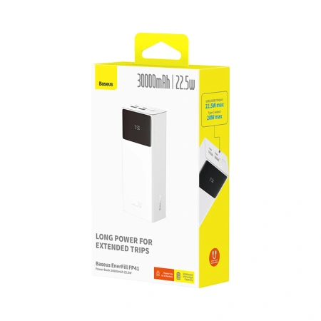 BASEUS POWERBANK ENERFILL FP41 30000MAH 22.5W DO TELEFONÓW Z KABLEM USB-A