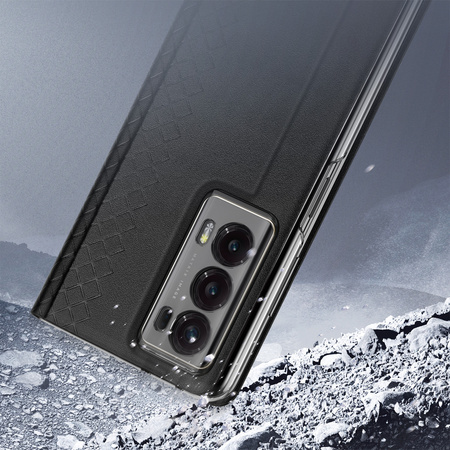 Etui skórzane Dux Ducis Bril z podstawką i portfelem do Honor Magic VS - czarne