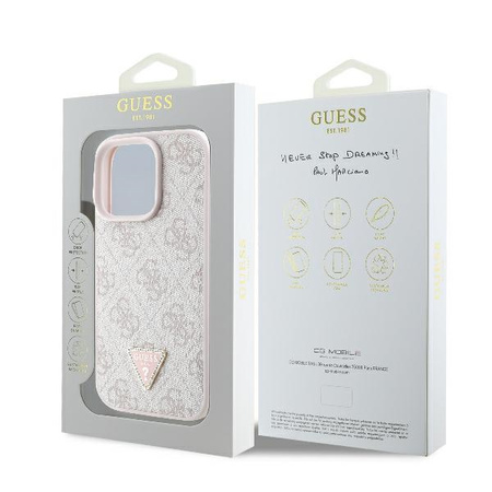 GUESS ETUI CASE HARDCASE DO IPHONE 16 PRO MAX 6.9 SKÓRZANE Z BROKATEM