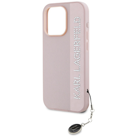 KARL LAGERFELD HARDCASE DO IPHONE 15 PRO 6.1 Z RHINESTONES I CHARM SAFFIANO