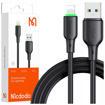 MCDODO ŁADOWARKA KABEL USB LIGHTNING SZYBKIEGO ŁADOWANIA DO IPHONE 1M LED