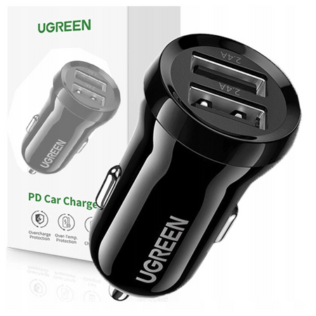 UGREEN ŁADOWARKA SAMOCHODOWA ED018 2x USB DO TELEFONÓW 24W WYSOKA WYDAJNOŚĆ