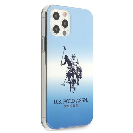 Etui U.S. Polo Assn. Gradient Collection na iPhone 12 / iPhone 12 Pro - niebieskie