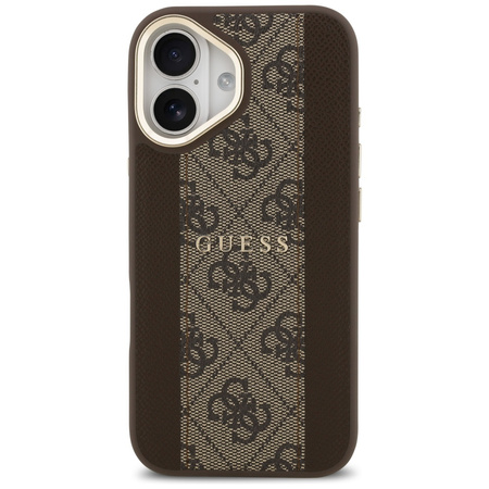 Etui Guess 4G Stripe MagSafe do iPhone 17 brązowy