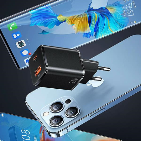 USAMS ŁADOWARKA SIECIOWA 1xUSB-C 1xUSB T43 DO TELEFONÓW APPLE DO LIGHTNING