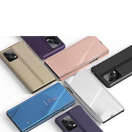 Clear View Case etui do Xiaomi Redmi Note 12 5G / Poco X5 5G pokrowiec z klapką różowe