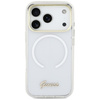 Etui Guess IML Gradient Script Metal MagSafe do iPhone 17 Pro biały