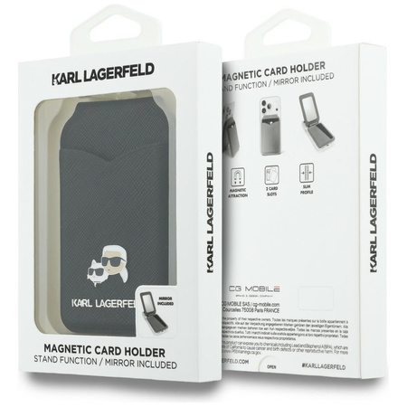 Portfel z lusterkiem Karl Lagerfeld      Stand Mirror MagSafe czarny