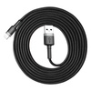 Baseus Cafule Cable wytrzymały nylonowy kabel przewód USB / Lightning QC3.0 1.5A 2M czarny (CALKLF-CG1)