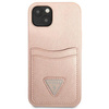 Guess GUHCP13MPSATPP iPhone 13 6,1" różowy/pink hardcase SaffianoTriangle Logo Cardslot