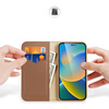 Dux Ducis Hivo skórzane etui z klapką pokrowiec ze skóry naturalnej portfel na karty i dokumenty iPhone 14 Pro brązowy