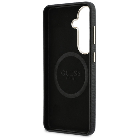 Etui Guess Rhinestone Round Logo MagSafe do Samsung Galaxy S26 czarny