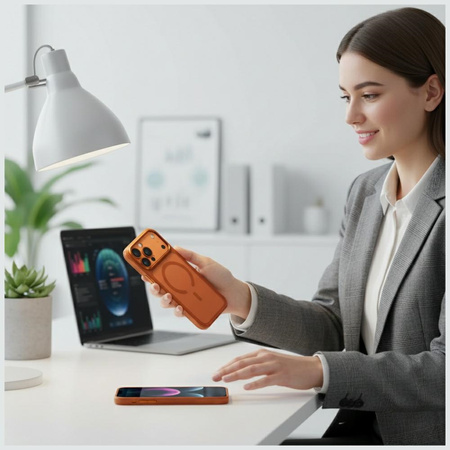 Etui UNIQ Veren do iPhone 17 Pro Max Magclick Charging pomarańczowy