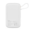 Baseus Qpow Digital Display powerbank z szybkim ładowaniem 10000mAh 20W QC/PD/SCP/FCP z wbudowanym kablem Lightning biały