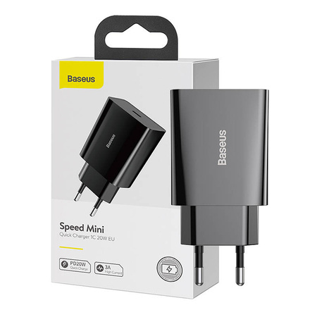 BASEUS ŁADOWARKA SIECIOWA USB-C DO IPHONE IPAD PD 20W 3A SZYBKIE ŁADOWANIE