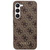 Etui Guess GUHCS23SG4GFBR S23 S911 - brązowe 4G Metal Gold Logo