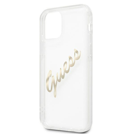 Guess GUHCP12LKTRSVGO iPhone 12 Pro Max 6,7" Transparent hardcase Vintage Script Gold