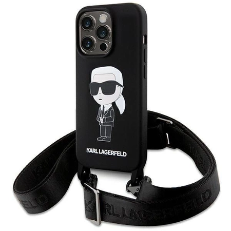 Etui Karl Lagerfeld Crossbody Silicone Ikonik do iPhone 15 Pro Max - czarne