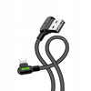 McDodo Kabel do telefonu Szybkie ³adowanie K¹towy 90° LED do iPhone 1,2m niebieski