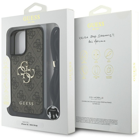 GUESS ETUI TPU DO IPHONE 16 CROSSBODY ZAWIESZKA BIG LOGO WYSOKIEJ JAKOŚCI