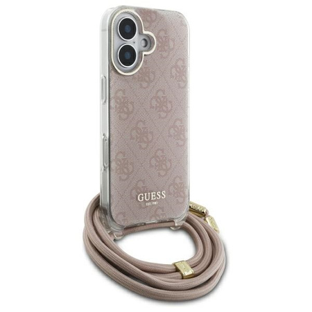 GUESS ETUI DO IPHONE 16 6.1 CROSSBODY CORD 4G PRINT Z DESIGNEROWYM LOGO