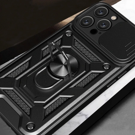 HURTEL ETUI CAMSHIELD DO IPHONE 16 PRO Z PODSTAWKĄ I OCHRONĄ NA APARAT