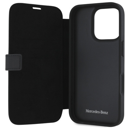 Mercedes MEBKP16X23RWRSK iPhone 16 Pro Max 6.9 czarny/black bookcase MB Waves Leather