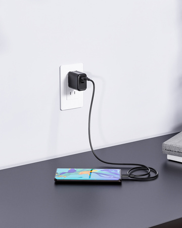 INNOSTYLE ULTRAFLEX KABEL USB-C SZYBKIE ŁADOWANIE DO IPHONE SAMSUNG QC 4.0 KEVLAR 2M CZARNY