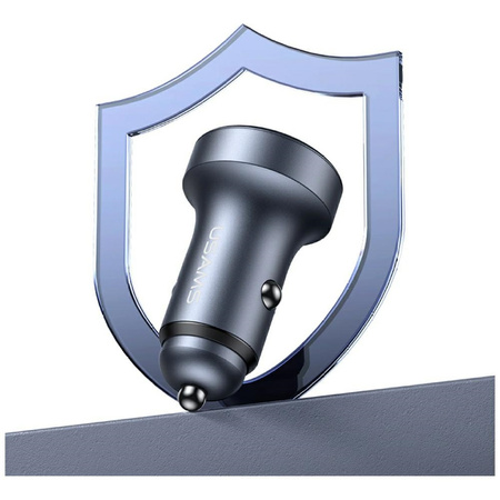 Ładowarka samochodowa USAMS CC327        Aluminium 45W USB-A USB-C tarnish