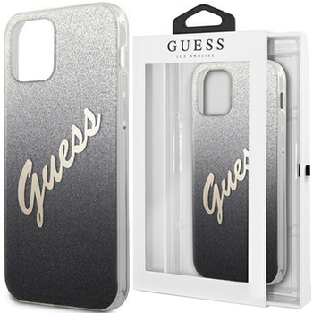 Guess GUHCP12LPCUGLSBK iPhone 12 Pro Max 6,7" czarny/black hardcase Glitter Gradient Script