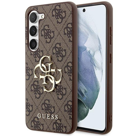 Etui Guess GUHCS23S4GMGBR S23 S911 - brązowe 4G Big Metal Logo