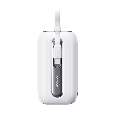 Joyroom powerbank 10000mAh Colorful Series 22.5W z 2 wbudowanymi kablami USB C i Lightning biały (JR-L012)