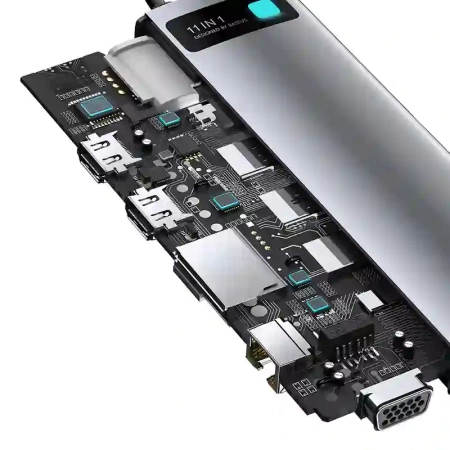 BASEUS HUB 11W1 USB-C DO MACBOOKA Z 2X HDMI 3X USB 3.0 PD VGA ETHERNET RJ45