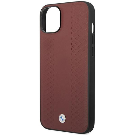 Etui BMW BMHCP14S22RFGR na iPhone 14 burgundowy/burgundy Leather Diamond Pattern