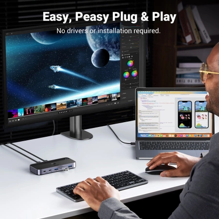 UGREEN PRZEŁĄCZNIK SWITCH USB 3.0 2-IN-4 DO KOMPUTERA LAPTOPA KONTROLA DUAL