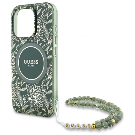 GUESS ETUI IML FLOWERS ALLOVER DO IPHONE 16 PRO MAX Z PEARL STRAP