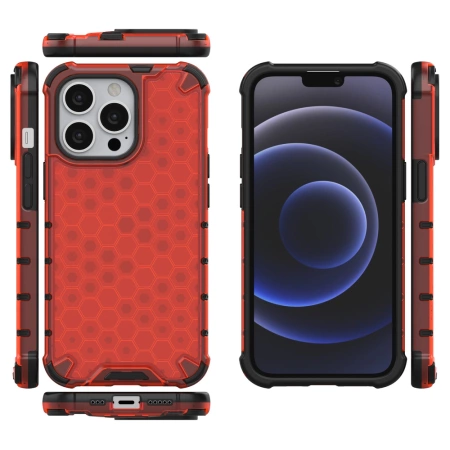 HURTEL HONEYCOMB PANCERNE ETUI DO IPHONE 13 PRO Z ŻELOWĄ RAMKĄ NA TELEFON